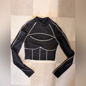Rave top - chest cut out long sleeve